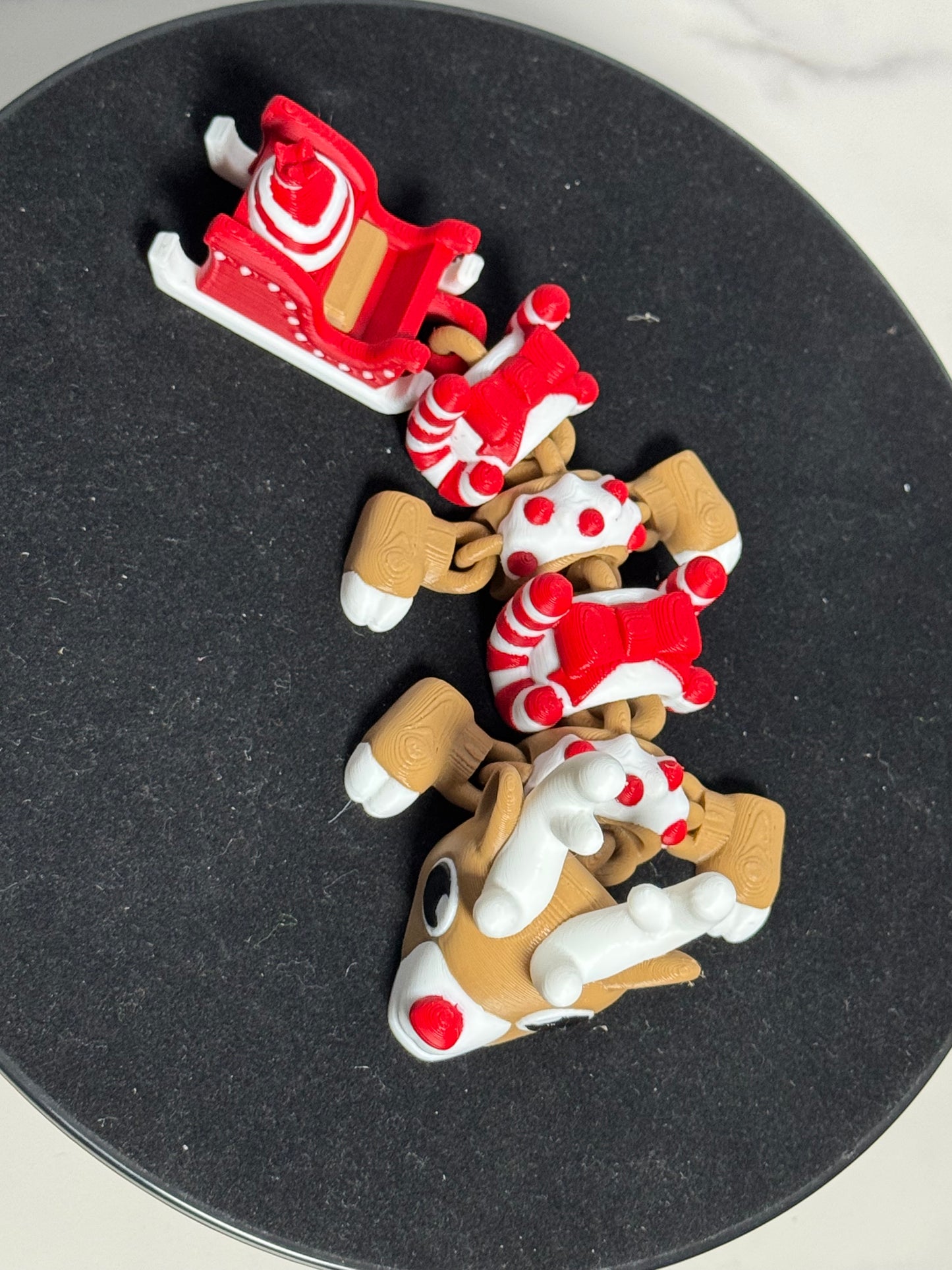 Red Nose Reindeer Mini Dragons (Roughly 6 Inches) • Christmas • Articulated Dragons • Flexi Dragon