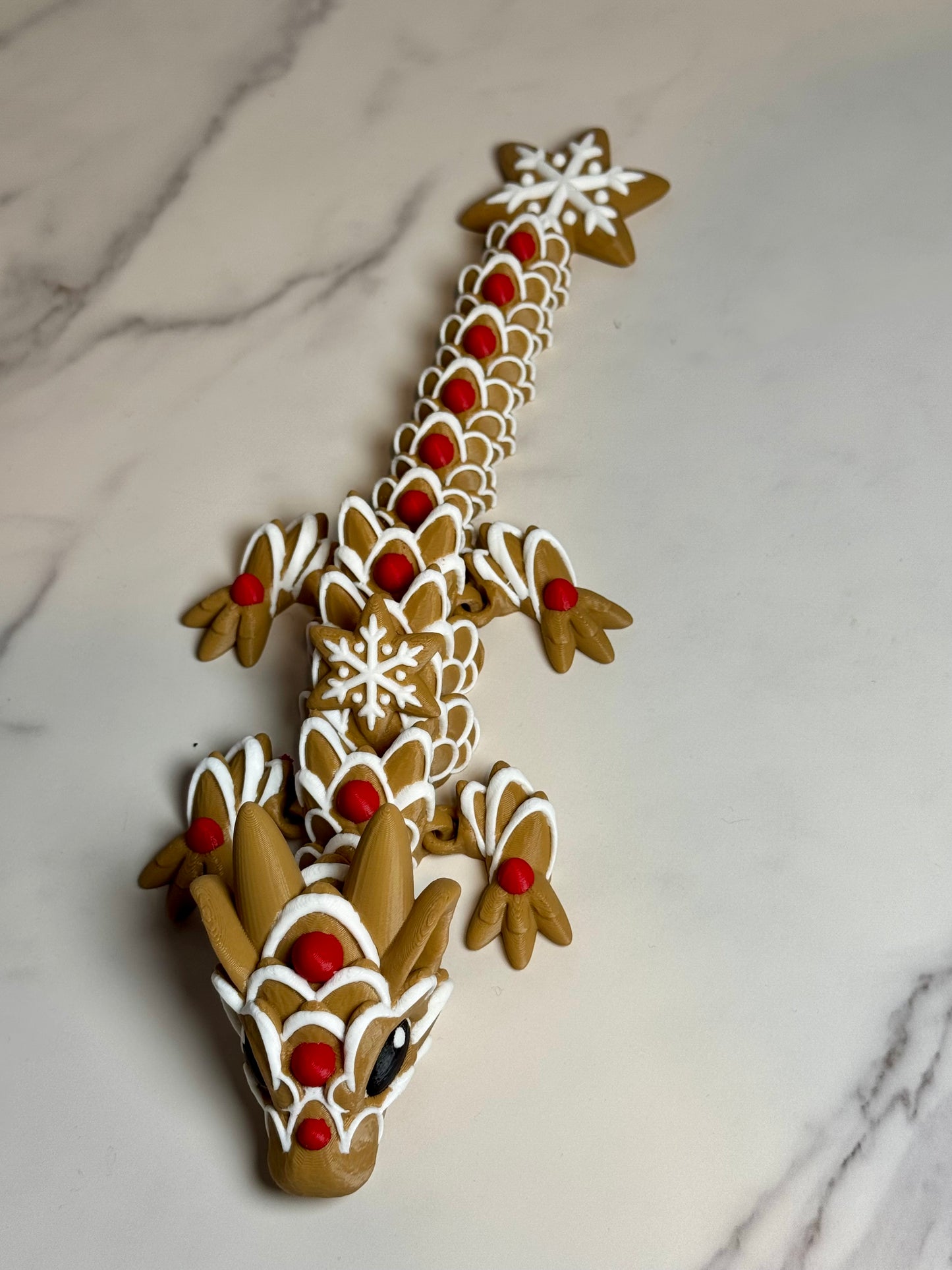 Gingerbread Cookie Dragon (Almost 12 Inches in Length) • Articulated Dragons • Flexi Dragon