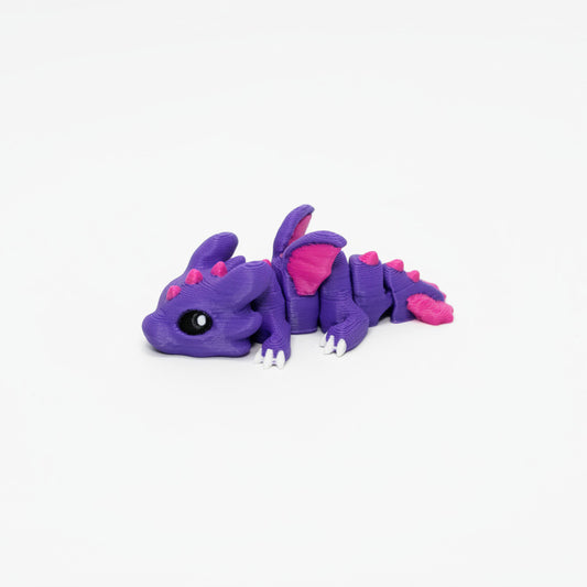 Dragon (Purple and Pink) • Mini 3D Printed Articulated Animal • Flexi Animals • Pocket Pets • Pocket Pals • Desk Pets*