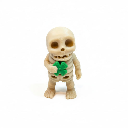 Lucky Clover Tiny Skeleton • Mini 3D Printed Articulated Animal • Flexi Animals • Saint Patrick's Day • Pocket Pets • Pocket Pals • Desk Pets [#78]
