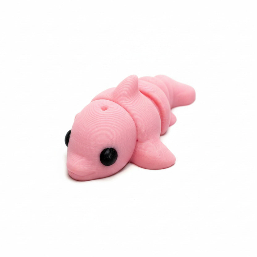 Dolphin (Pink) • Mini 3D Printed Articulated Animal • Flexi Animals • Pocket Pets • Pocket Pals • Desk Pets [#33]*