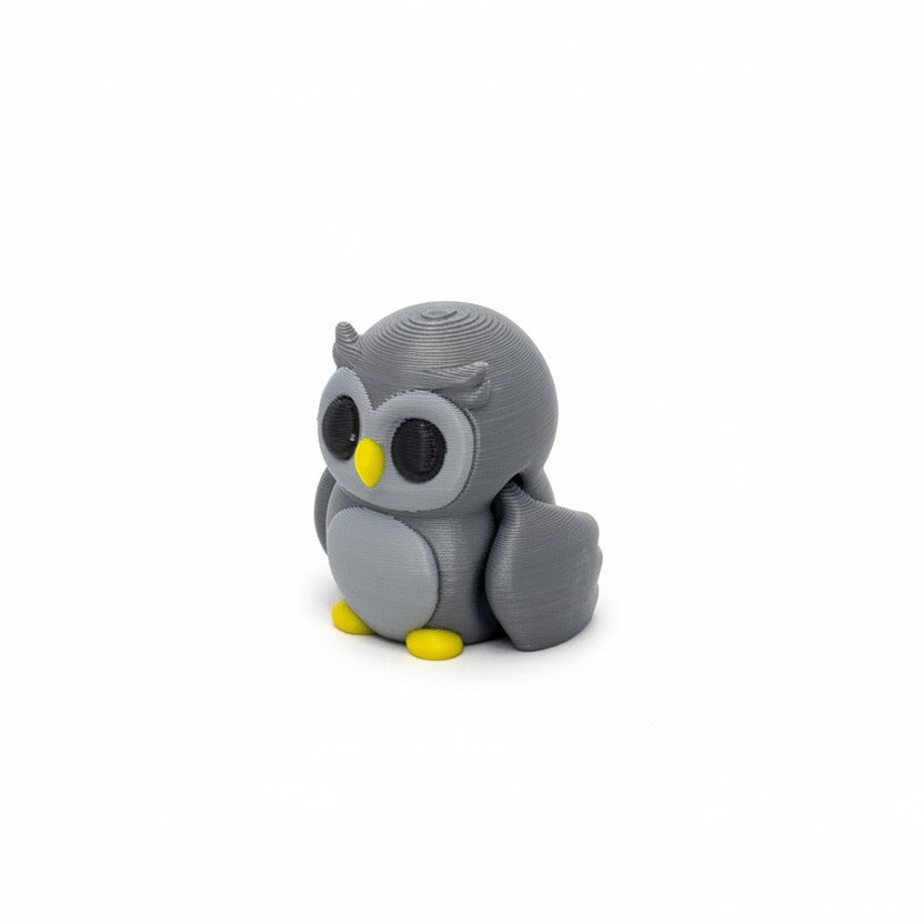 Owl (Grey) • Mini 3D Printed Articulated Animal • Flexi Animals • Pocket Pets • Pocket Pals • Desk Pets [2025]