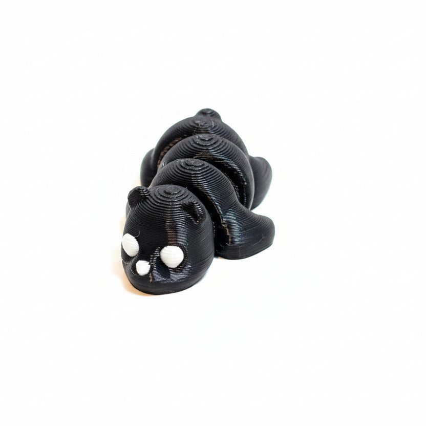 Bear (Black) • Mini 3D Printed Articulated Animal • Flexi Animals • Pocket Pets • Pocket Pals • Desk Pets [#42]
