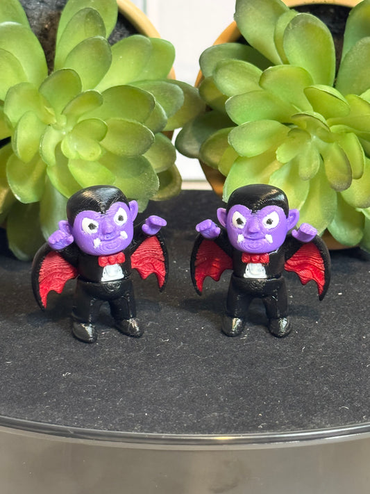 Dracula • Hallowen • Mini 3D Printed Articulated Animal • Flexi Animals • Pocket Pets • Pocket Pals • Desk Pets