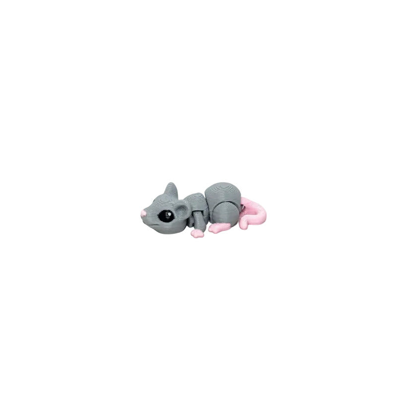 Rat (Grey) • Halloween • Mini 3D Printed Articulated Animal • Flexi Animals • Pocket Pets • Pocket Pals • Desk Pets*
