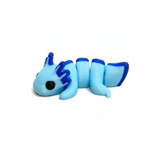 Axolotl (Blue) • Mini 3D Printed Articulated Animal • Flexi Animals [#29]
