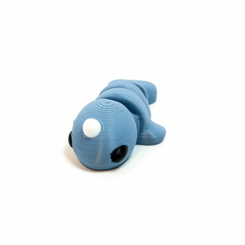 Narwhal (Blue/Grey) • Mini 3D Printed Articulated Animal • Flexi Animals • Pocket Pets • Pocket Pals • Desk Pets [#58]