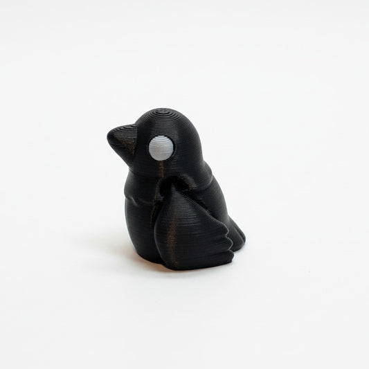 Bird (Black) Crow • Mini 3D Printed Articulated Animal • Flexi Animals • Pocket Pets • Pocket Pals • Desk Pets [#95]*