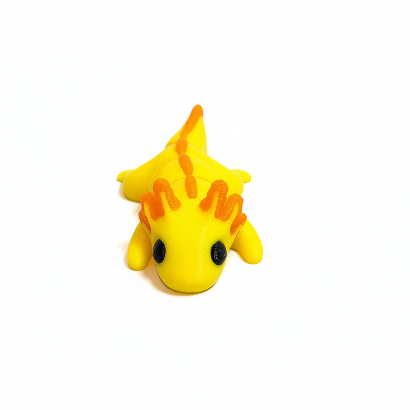 Axolotl (Yellow and Orange) • Mini 3D Printed Articulated Animal • Flexi Animals • Pocket Pets • Pocket Pals • Desk Pets [#29]*
