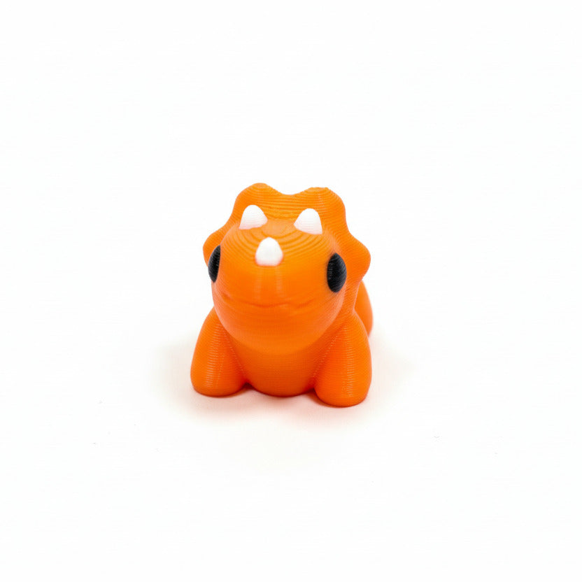 Triceratops Dinosaur (Orange) • Mini 3D Printed Articulated Animal • Flexi Animals • Pocket Pets • Pocket Pals • Desk Pets [#44]