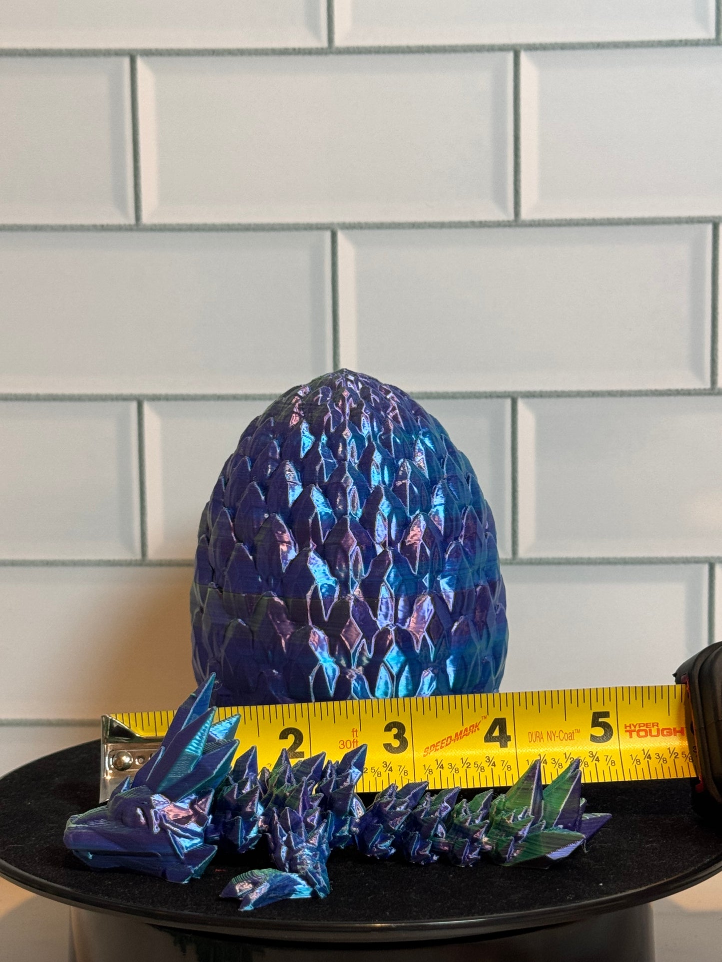 Matching Articulated Dragon + Egg • Flexi Dragon • Articulated • [Crngrw Purple + Blue + Yellow #4]