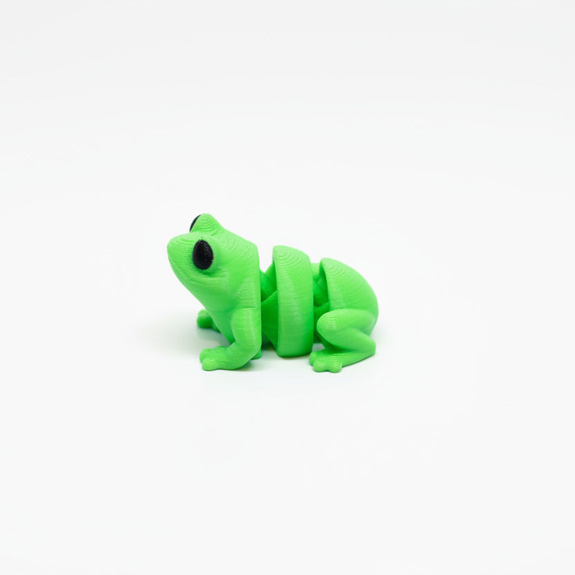 Frog (Lime Green) • Mini 3D Printed Articulated Animal • Flexi Animals • Pocket Pets • Pocket Pals • Desk Pets [#35]*