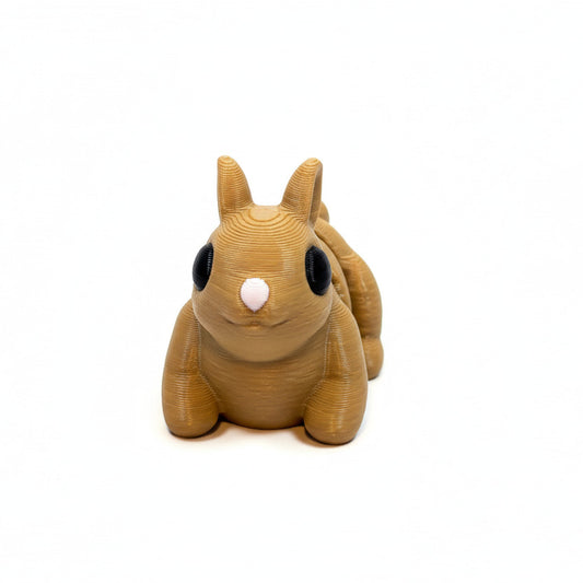 Bunny Sitting Down (Brown) • Mini 3D Printed Articulated Animal • Flexi Animals • Easter • Pocket Pets • Pocket Pals • Desk Pets [#83]*