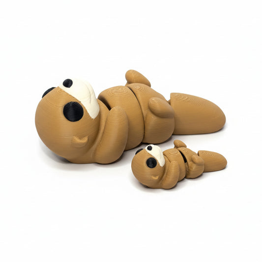 Otter Laying on Back • Articulated *Larger* Animals • 3D Printed Articulated Animal • Flexi Animals • Pocket Pets • Pocket Pals • Desk Pets [2025]