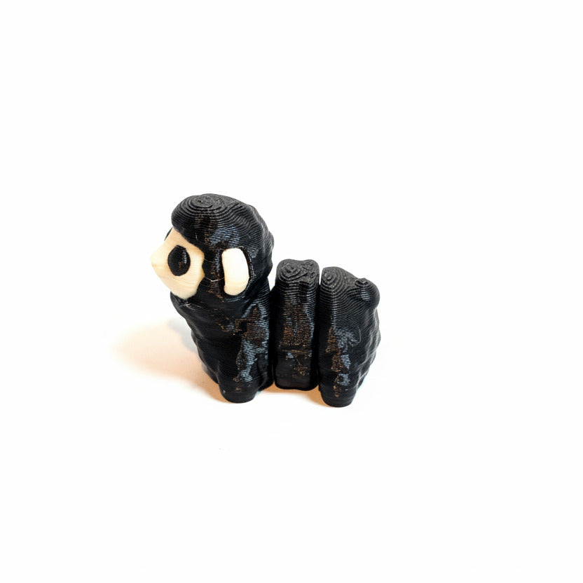 Sheep (Black) • Mini 3D Printed Articulated Animal • Flexi Animals • Pocket Pets • Pocket Pals • Desk Pets [2025]*