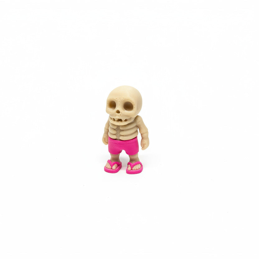 Summer Skeleton (Pink) • Mini 3D Printed Articulated Animal • Flexi Animals • Pocket Pets • Pocket Pals • Desk Pets [#91]*