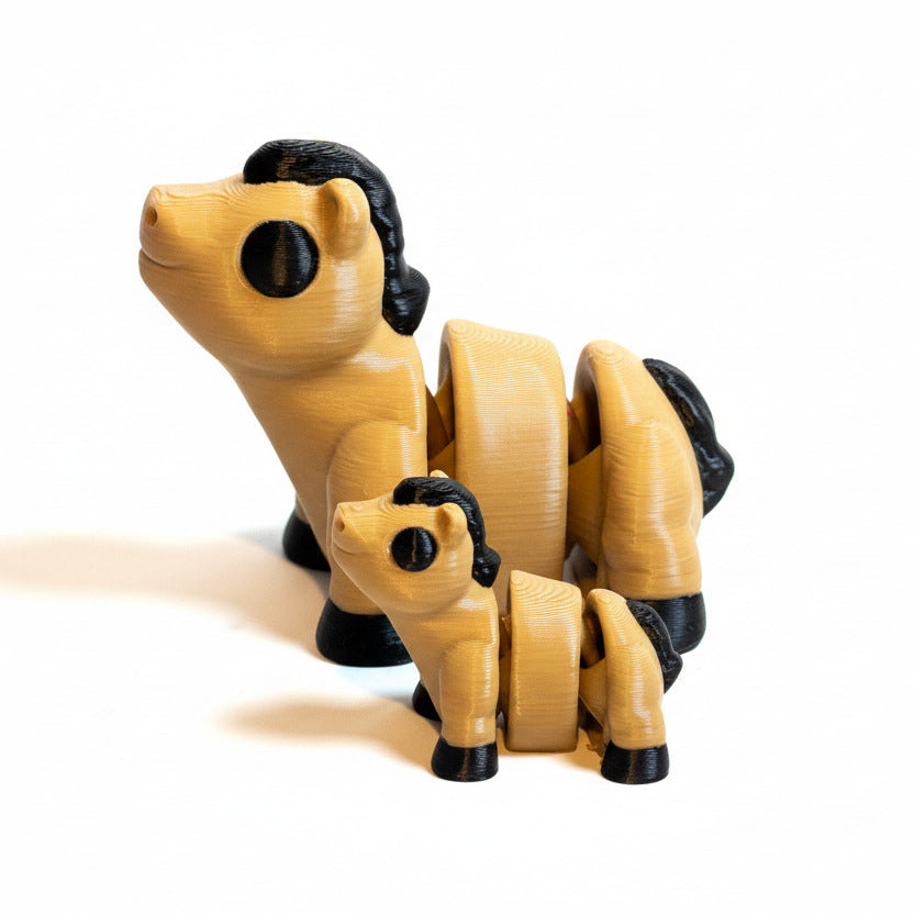 Horse (Brown) • Articulated *Larger* Animals • 3D Printed Articulated Animal • Flexi Animals • Pocket Pets • Pocket Pals • Desk Pets [#75]