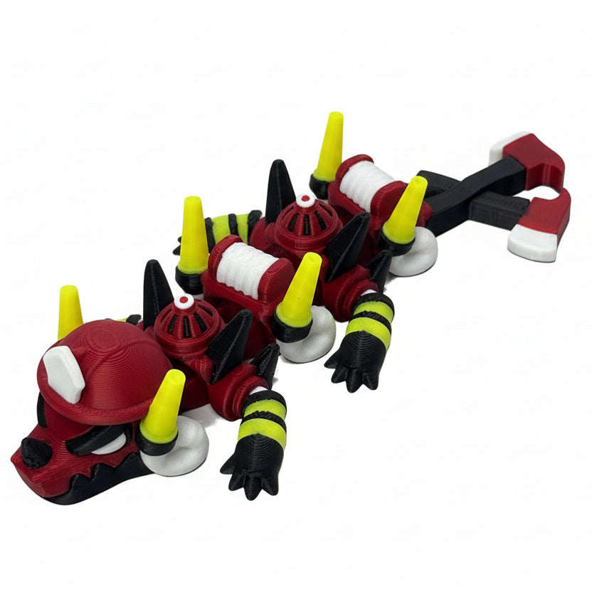 Fireman Mini Dragons (Roughly 6 Inches) • Fire Fighter • Articulated Dragons • Flexi Dragon