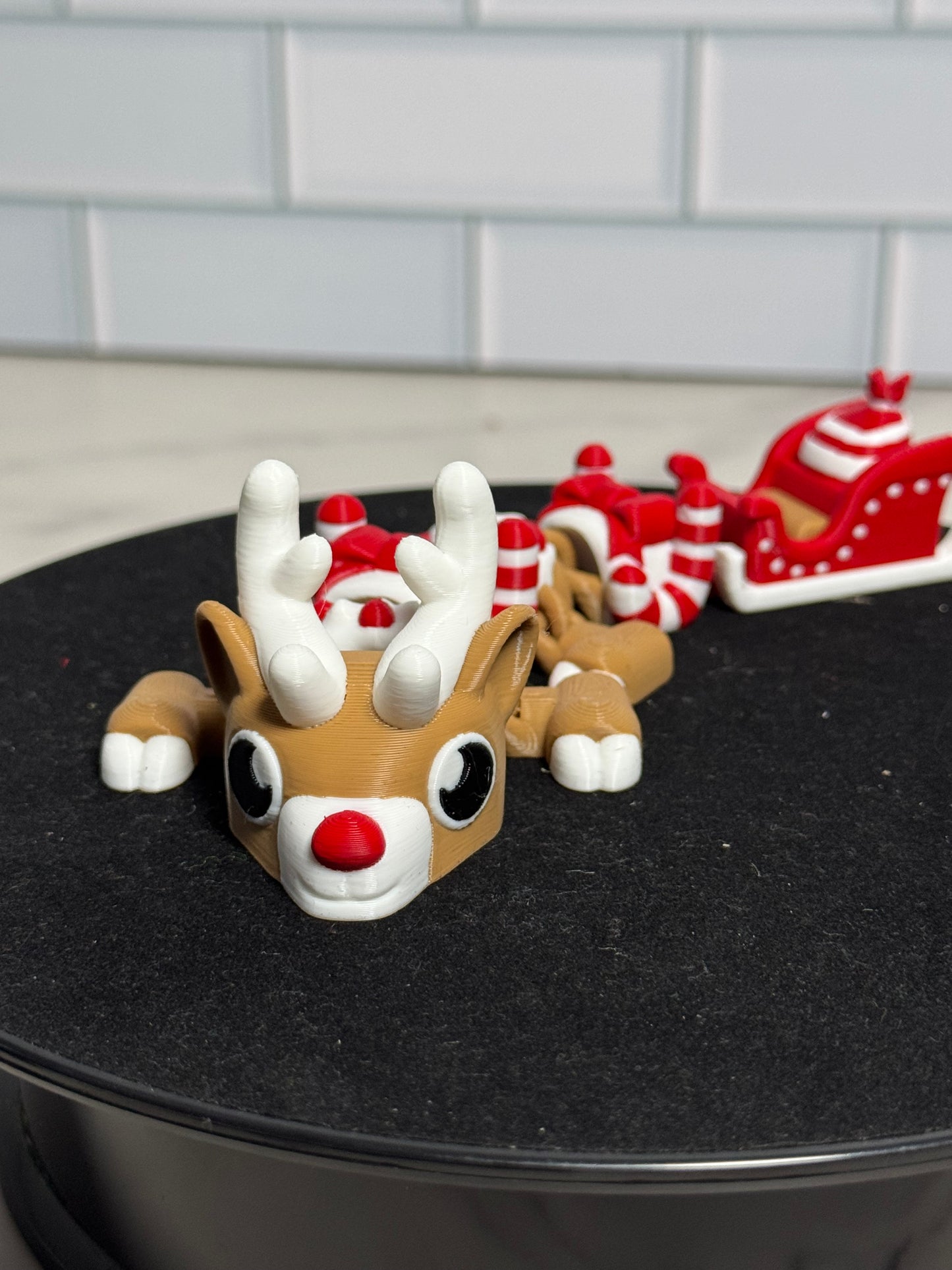 Red Nose Reindeer Mini Dragons (Roughly 6 Inches) • Christmas • Articulated Dragons • Flexi Dragon