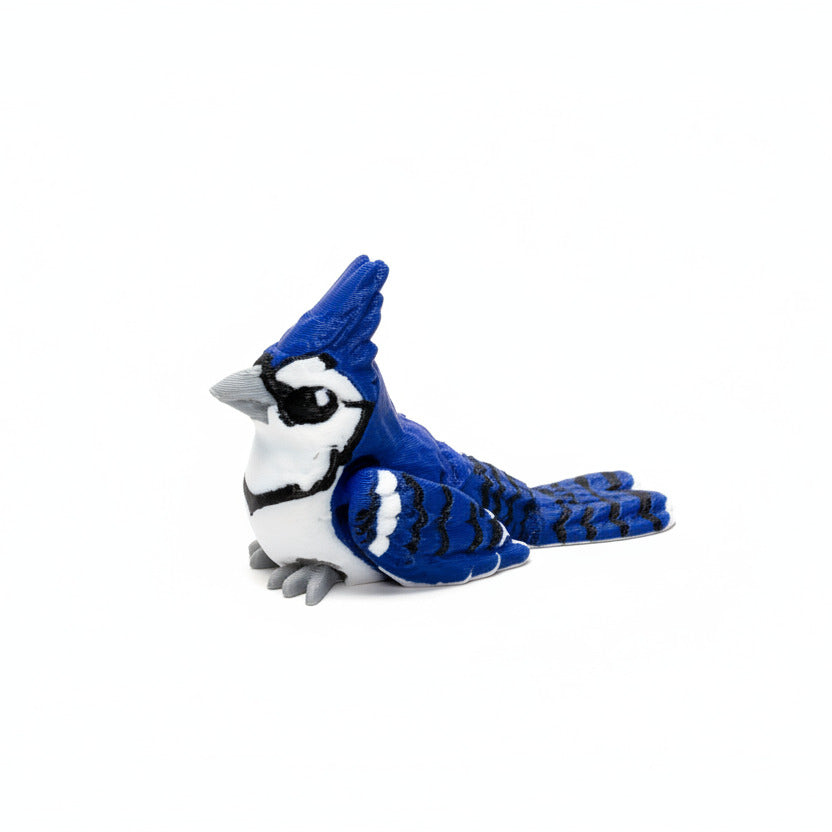 Blue Jay • Bird • Mini 3D Printed Articulated Animal • Flexi Animals • Pocket Pets • Pocket Pals • Desk Pets*