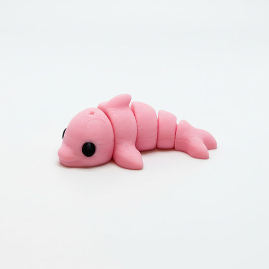 Dolphin (Pink) • Mini 3D Printed Articulated Animal • Flexi Animals • Pocket Pets • Pocket Pals • Desk Pets [#33]*