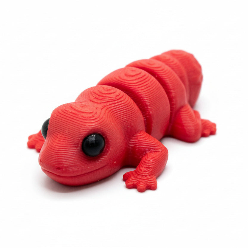 Gecko (Red) • Mini 3D Printed Articulated Animal • Flexi Animals • Pocket Pets • Pocket Pals • Desk Pets [#70]
