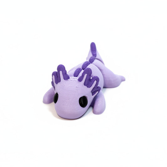 Axolotl (Purple) • Mini 3D Printed Articulated Animal • Flexi Animals [#29]