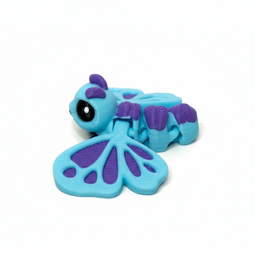 Butterfly (Blue and Purple) • Insect • Bug • Mini 3D Printed Articulated Animal • Flexi Animals • Pocket Pets • Pocket Pals • Desk Pets*