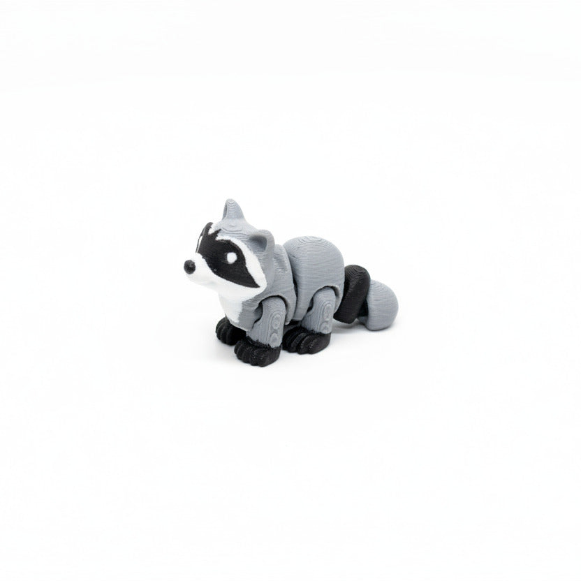 Raccoon • Mini 3D Printed Articulated Animal • Flexi Animals • Pocket Pets • Pocket Pals • Desk Pets*