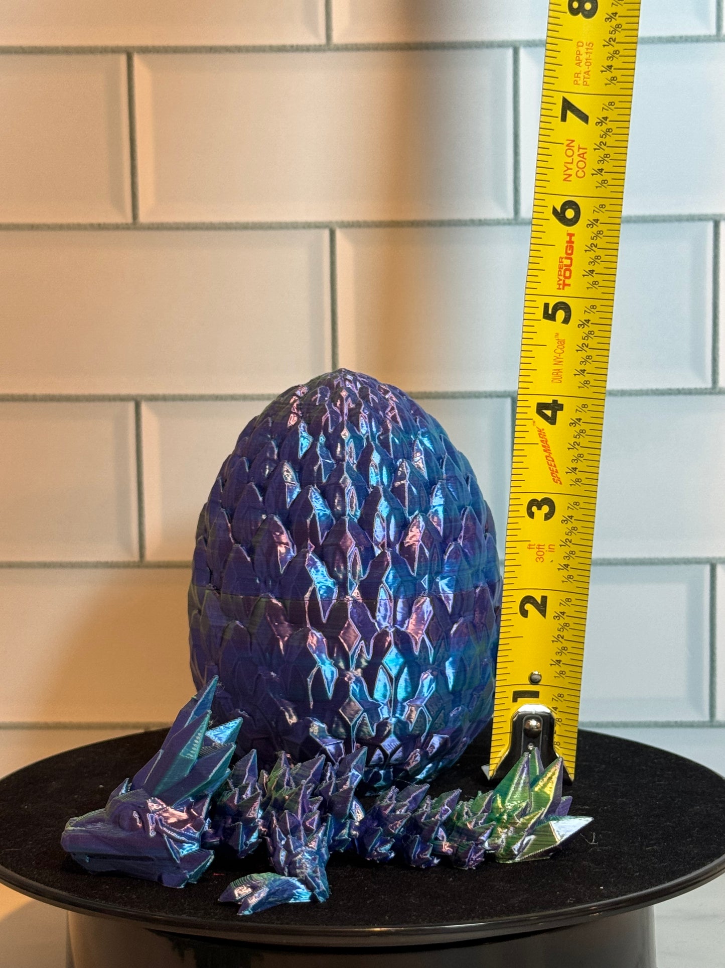 Matching Articulated Dragon + Egg • Flexi Dragon • Articulated • [Crngrw Purple + Blue + Yellow #4]