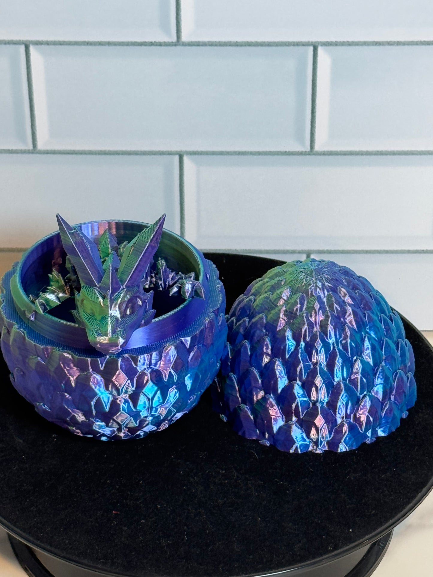 Matching Articulated Dragon + Egg • Flexi Dragon • Articulated • [Crngrw Purple + Blue + Yellow #4]