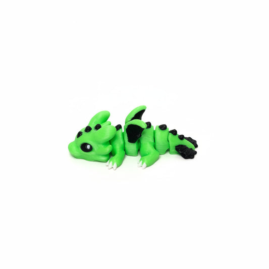 Dragon (Green and Black) • Mini 3D Printed Articulated Animal • Flexi Animals • Pocket Pets • Pocket Pals • Desk Pets*
