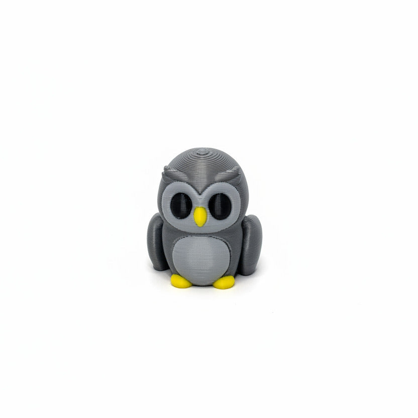 Owl (Grey) • Mini 3D Printed Articulated Animal • Flexi Animals • Pocket Pets • Pocket Pals • Desk Pets [2025]