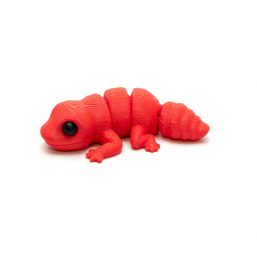 Gecko (Red) • Mini 3D Printed Articulated Animal • Flexi Animals • Pocket Pets • Pocket Pals • Desk Pets [#70]