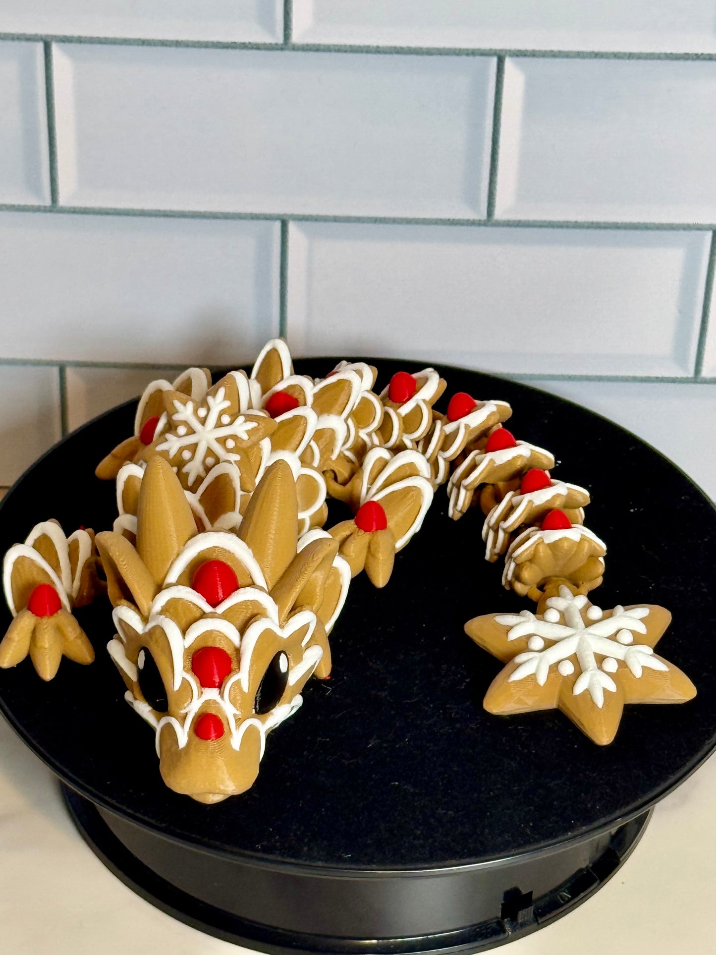 Gingerbread Cookie Dragon (Almost 12 Inches in Length) • Articulated Dragons • Flexi Dragon