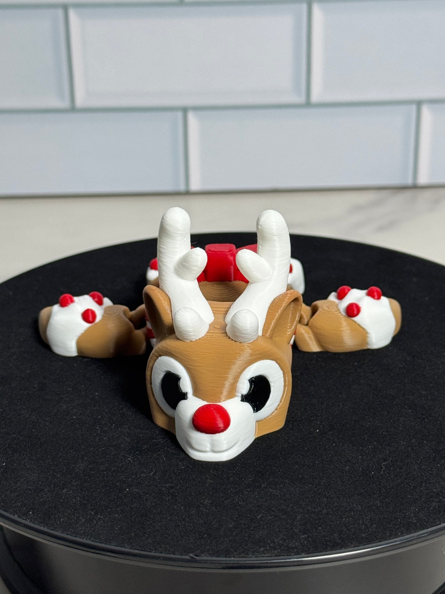 Red Nose Reindeer Articulated Turtle • Articulated Turtle • Flexi Turtle