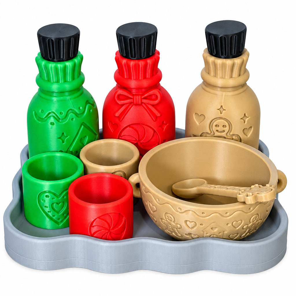 Gingerbread Holiday Potion Set • Sensory Set • Potion Bottle Set • Imaginary Play • Christmas