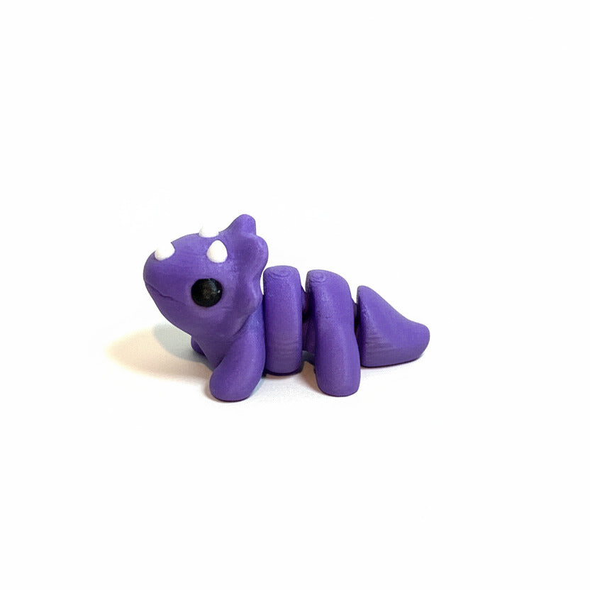 Triceratops Dinosaur (Purple) • Mini 3D Printed Articulated Animal • Flexi Animals • Pocket Pets • Pocket Pals • Desk Pets [#44]