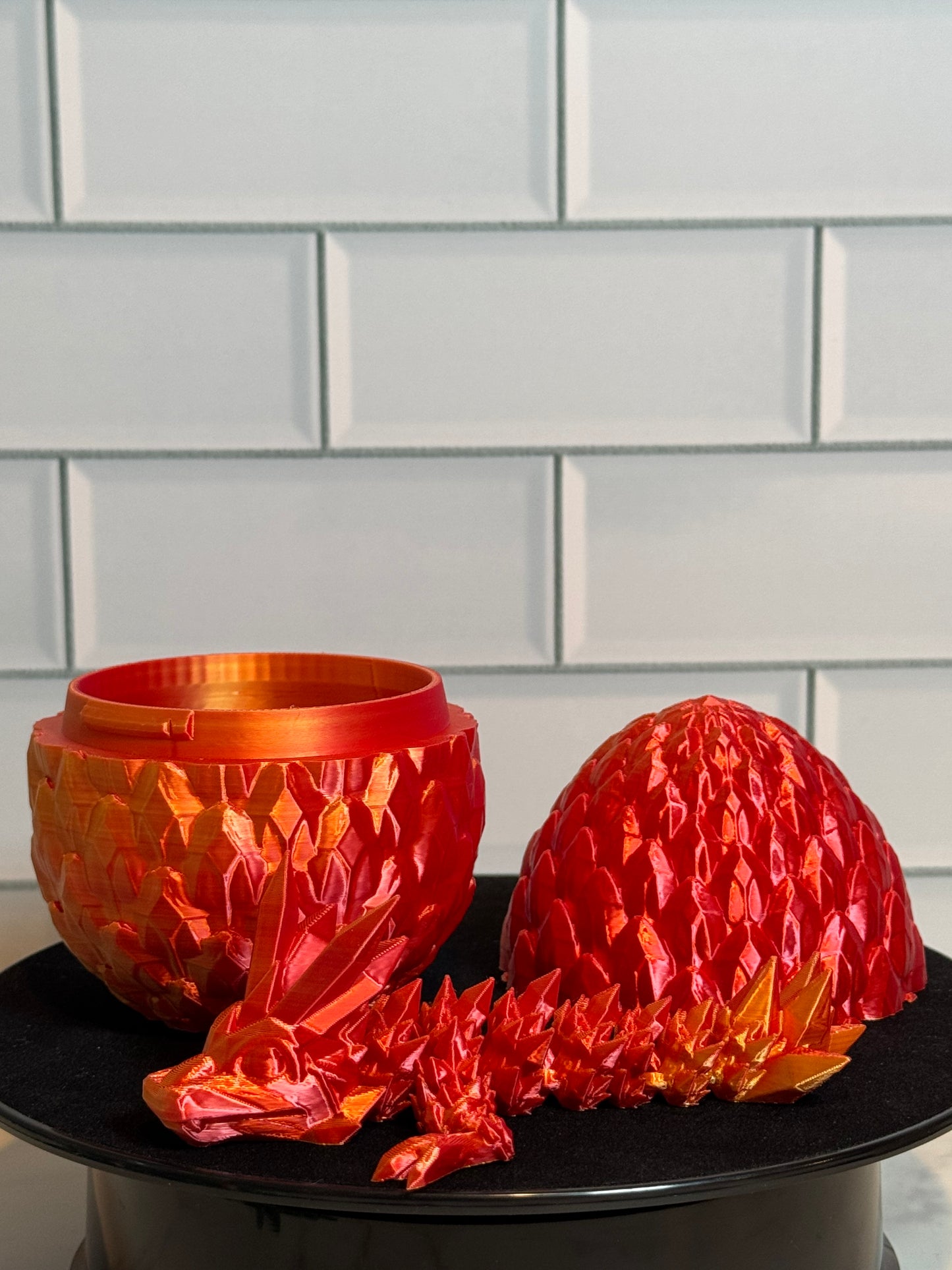 Matching Articulated Dragon + Egg • Flexi Dragon • Articulated • [Red/Gold]