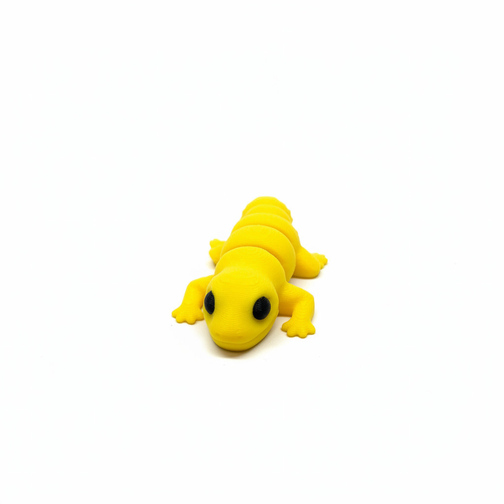 Gecko (Yellow) • Mini 3D Printed Articulated Animal • Flexi Animals • Pocket Pets • Pocket Pals • Desk Pets [#70]