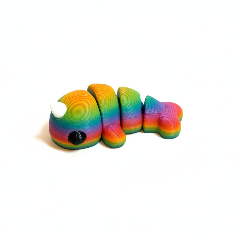 Narwhal (Rainbow) • Mini 3D Printed Articulated Animal • Flexi Animals • Pocket Pets • Pocket Pals • Desk Pets [#58]