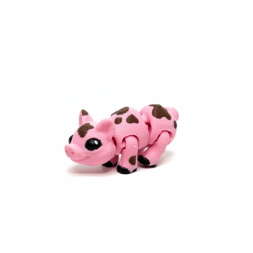Pig With Dirt • Mini 3D Printed Articulated Animal • Flexi Animals • Pocket Pets • Pocket Pals • Desk Pets*