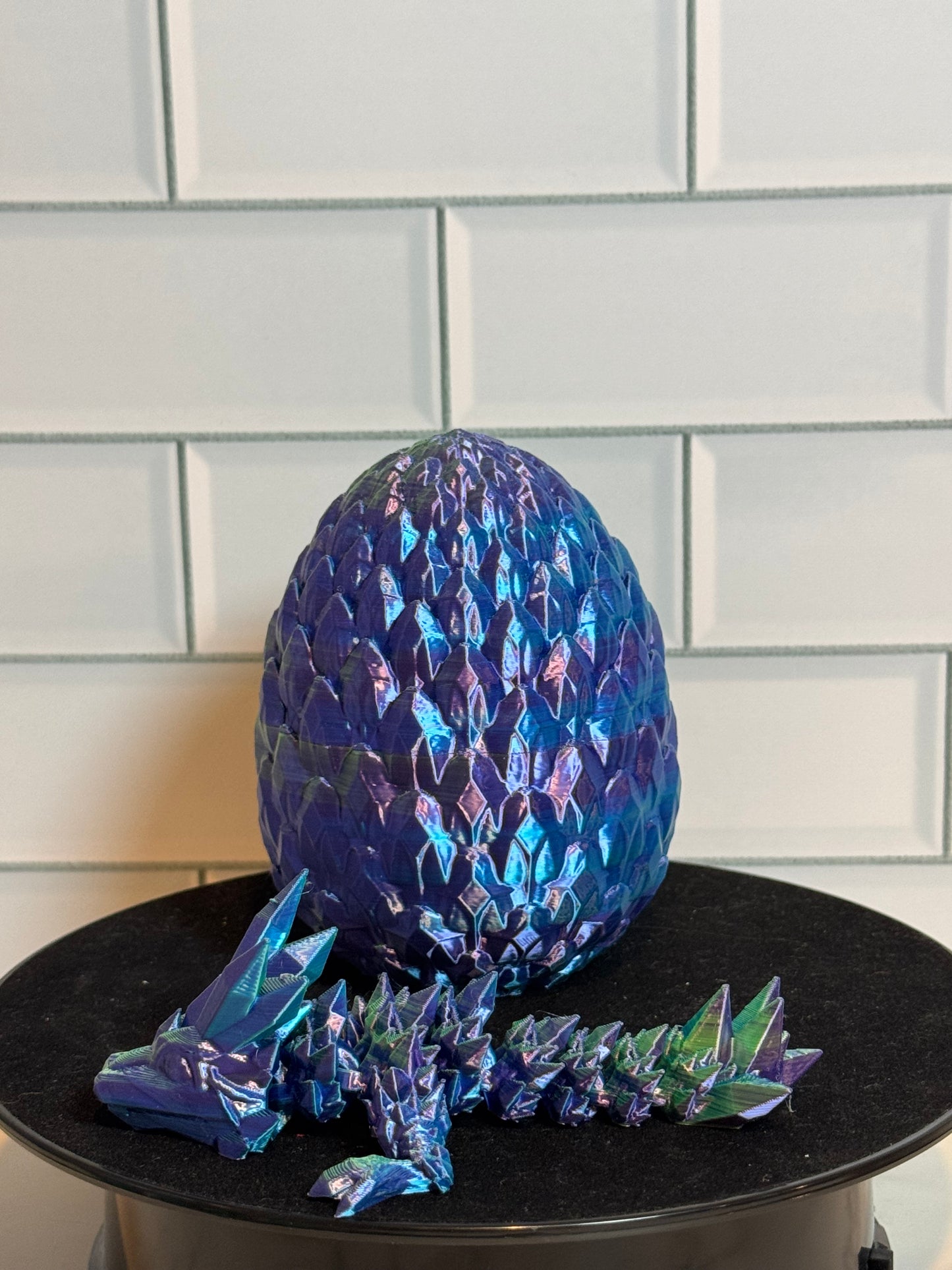 Matching Articulated Dragon + Egg • Flexi Dragon • Articulated • [Crngrw Purple + Blue + Yellow #4]