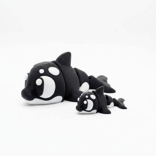 Killer Whale • Orca • Articulated *Larger* Animals • 3D Printed Articulated Animal • Flexi Animals • Pocket Pets • Pocket Pals • Desk Pets
