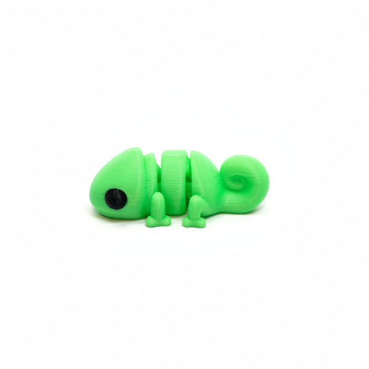 Chameleon (Lime Green) • Mini 3D Printed Articulated Animal • Flexi Animals • Pocket Pets • Pocket Pals • Desk Pets [2025]