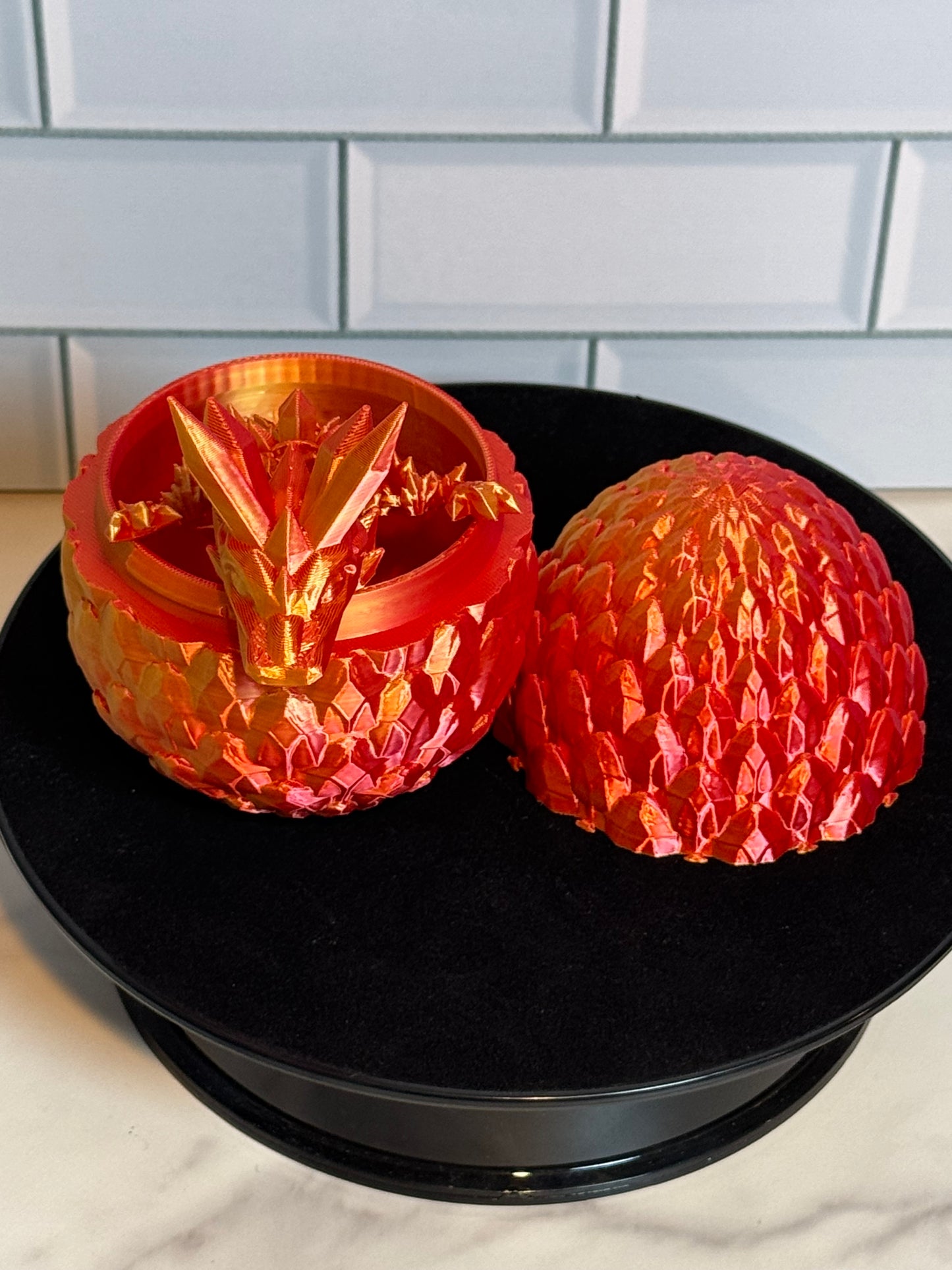 Matching Articulated Dragon + Egg • Flexi Dragon • Articulated • [Red/Gold]