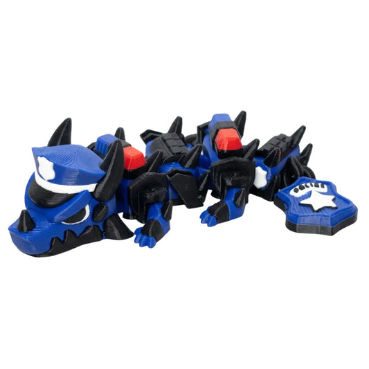 Police Mini Dragons (Roughly 6 Inches) • Officer • Cop • Articulated Dragons • Flexi Dragon