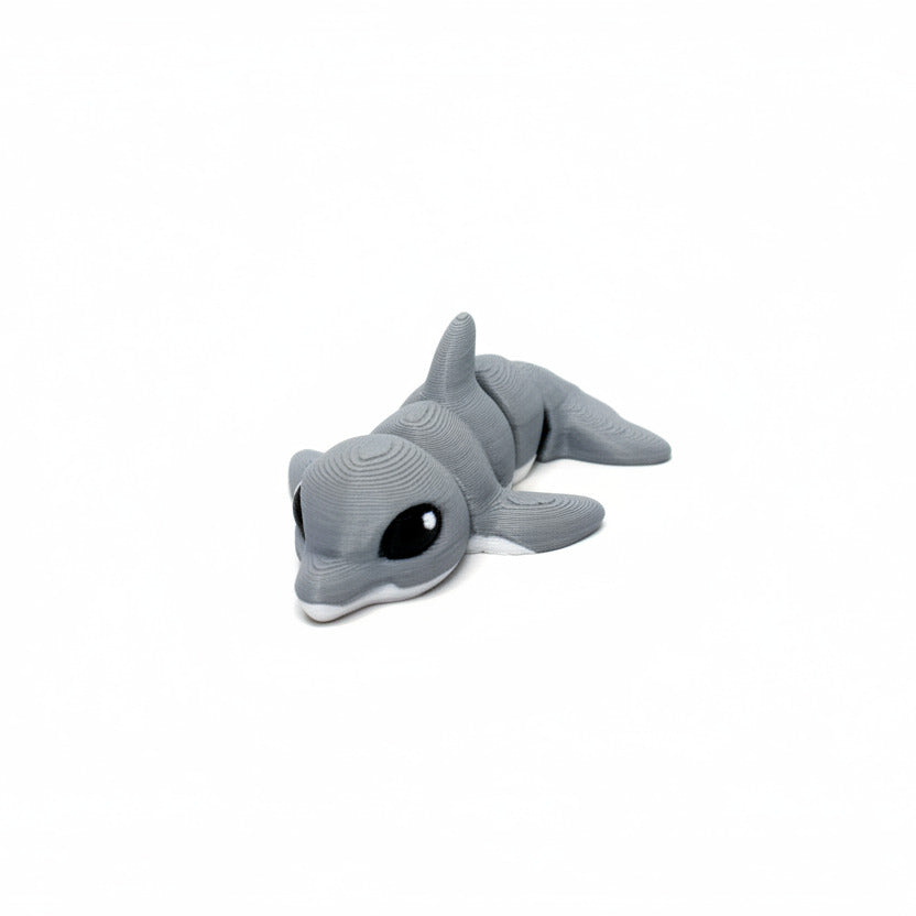 Dolphin (Grey) • Mini 3D Printed Articulated Animal • Flexi Animals • Pocket Pets • Pocket Pals • Desk Pets*