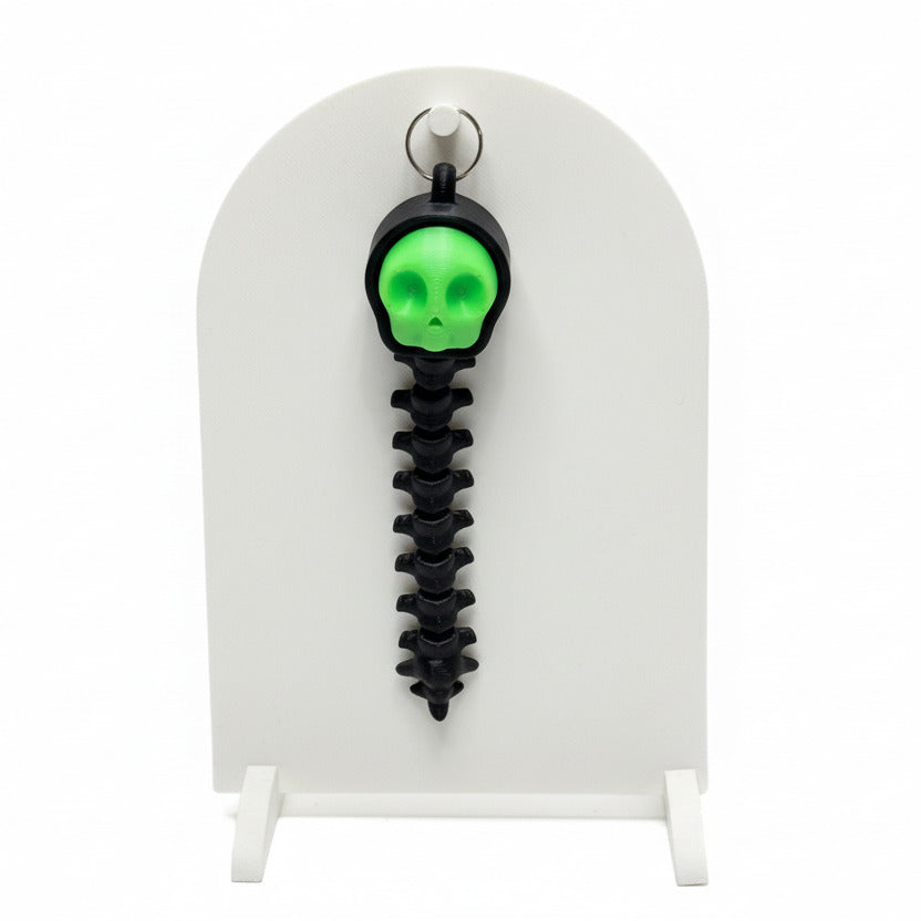Articulated Skull (Lime Green) • 3D Printed Clicker • Fidget Clicker • Tactile Clickers • Handheld Fidget • Sensory