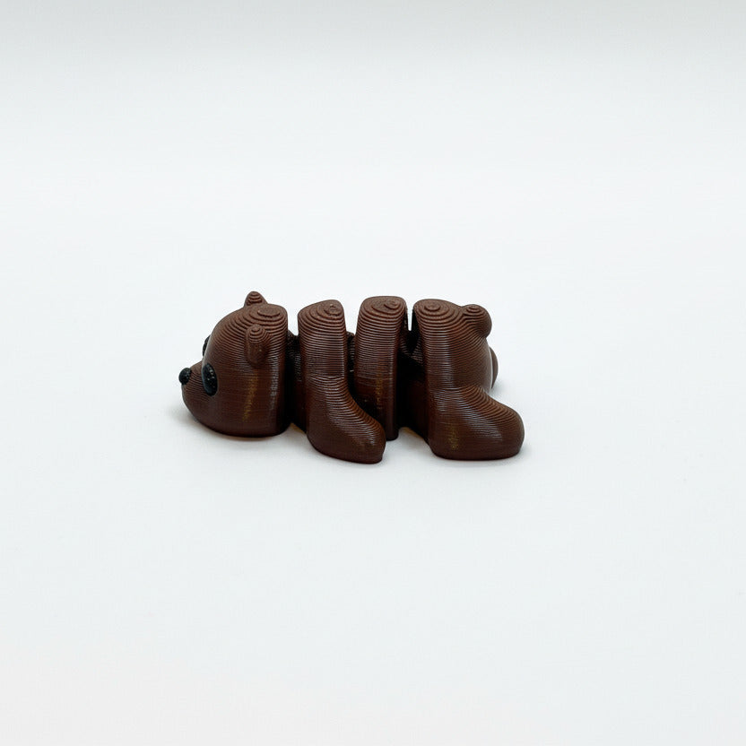 Bear (Dark Brown) • Mini 3D Printed Articulated Animal • Flexi Animals • Pocket Pets • Pocket Pals • Desk Pets [#42]